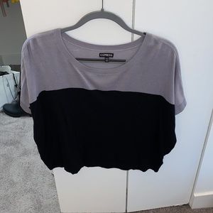 EXPRESS black and grey cropped tee